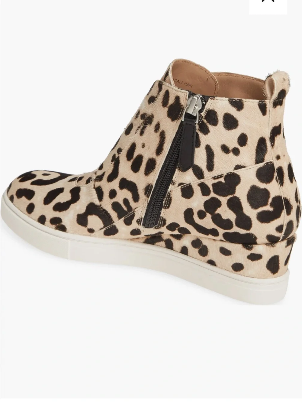 Paolo Leopard-Print Wedge Sneaker Boot in Beige and Black